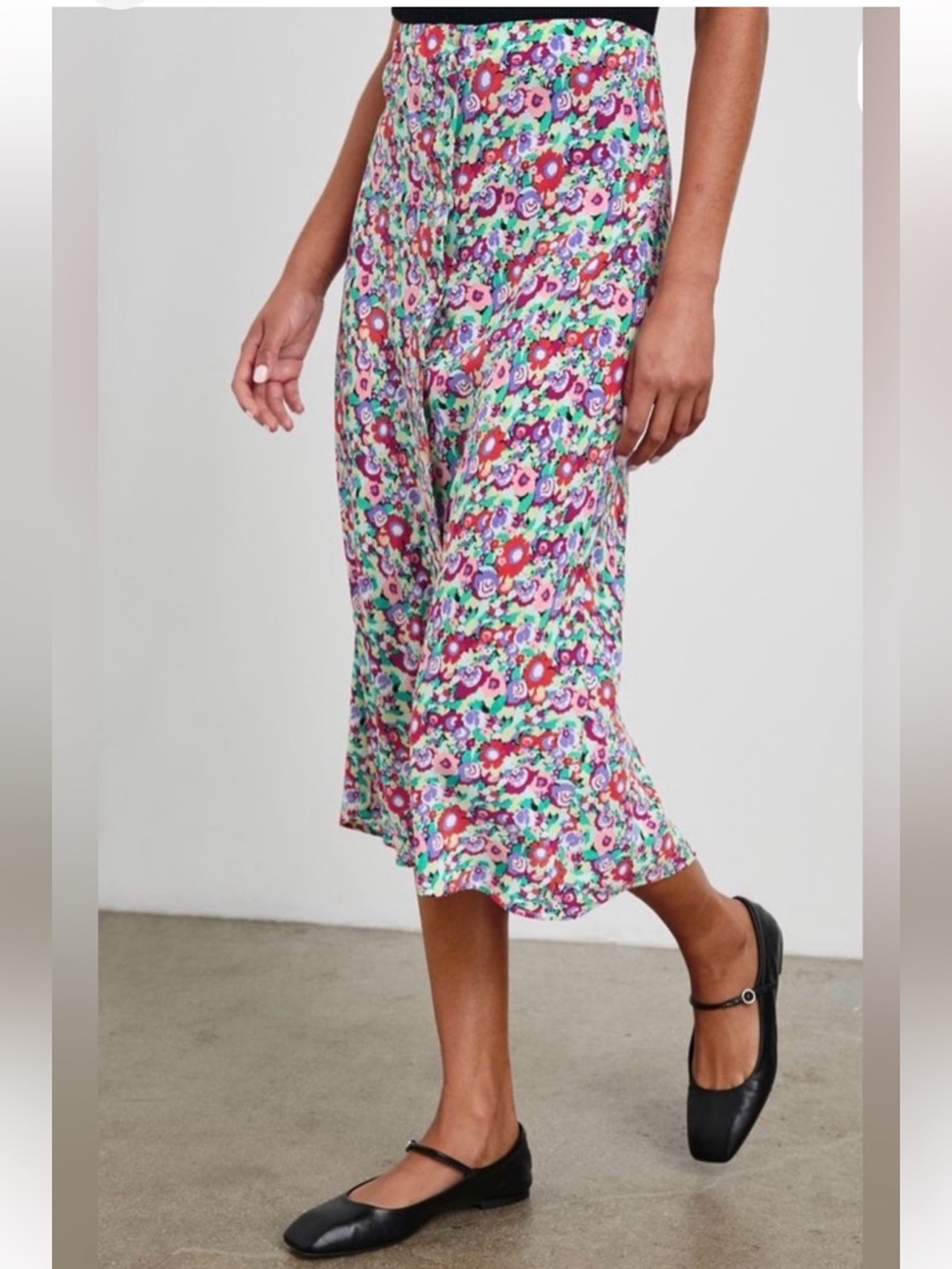 Rails Multi Floral Button-Front A-Line Skirt M NWT